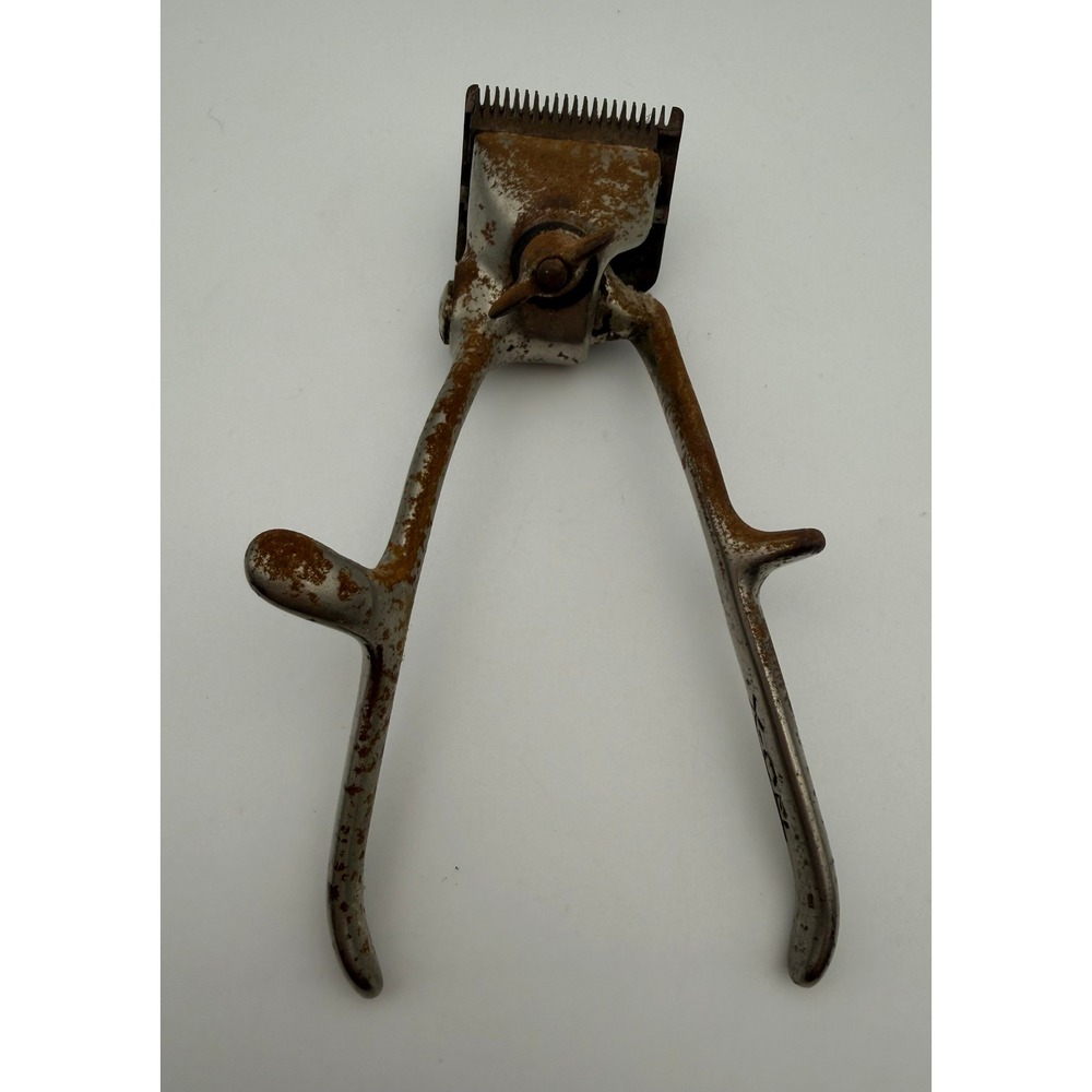 Vintage X-CEL Manual Hand Hair Clippers Barber Shop Tool Rustic Antique Decor
